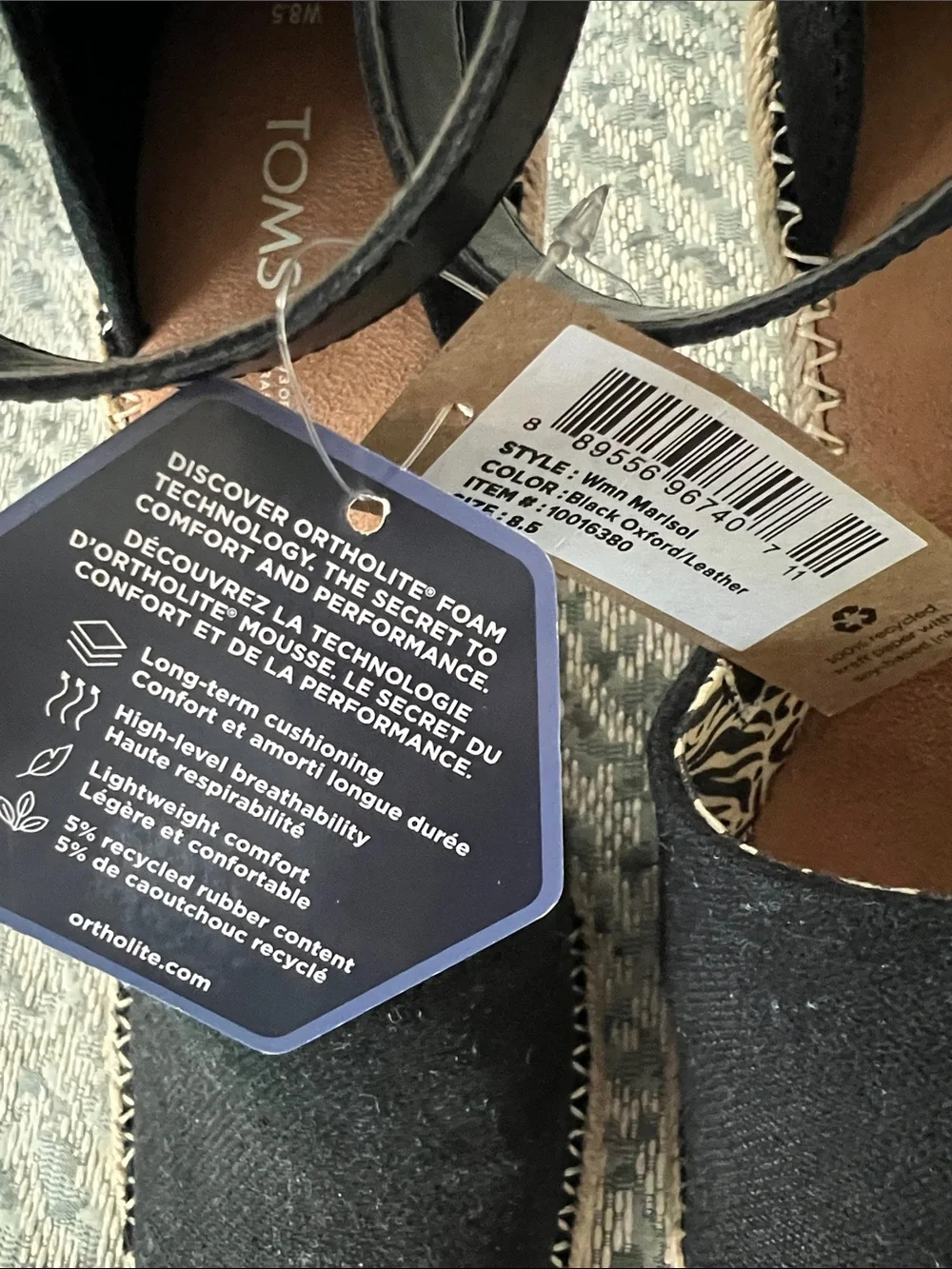 Tom’s Black Marisol Espadrille Wedge Sandals